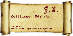 Zeitlinger Márta névjegykártya